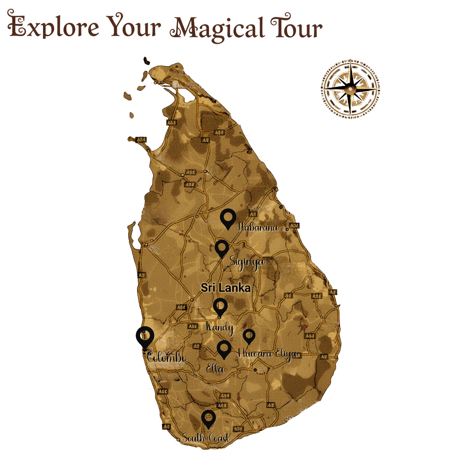 Illustrated Map of Sri Lanka